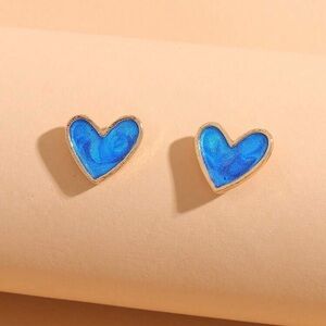 Blue Heart Earrings